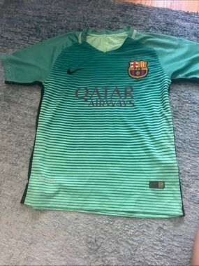 Nike Unisex S Teal & Mint Barcelona Soccer Jersey